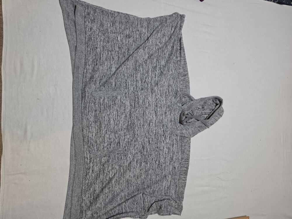 Athleta Women’s Small Gray Heather Cowl Neck Hooded Pullover Tunic Sweatshirt